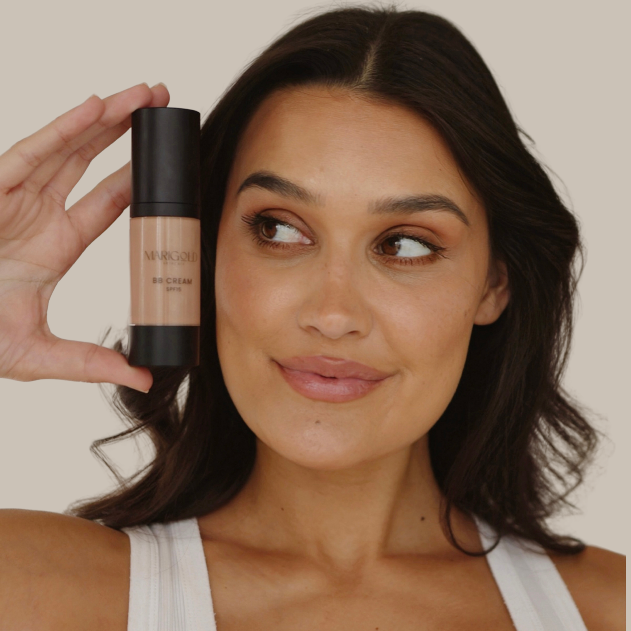 Marigold Deep Honey BB Cream tube showing deep shade, medium‑coverage formula for warm, even skin tone