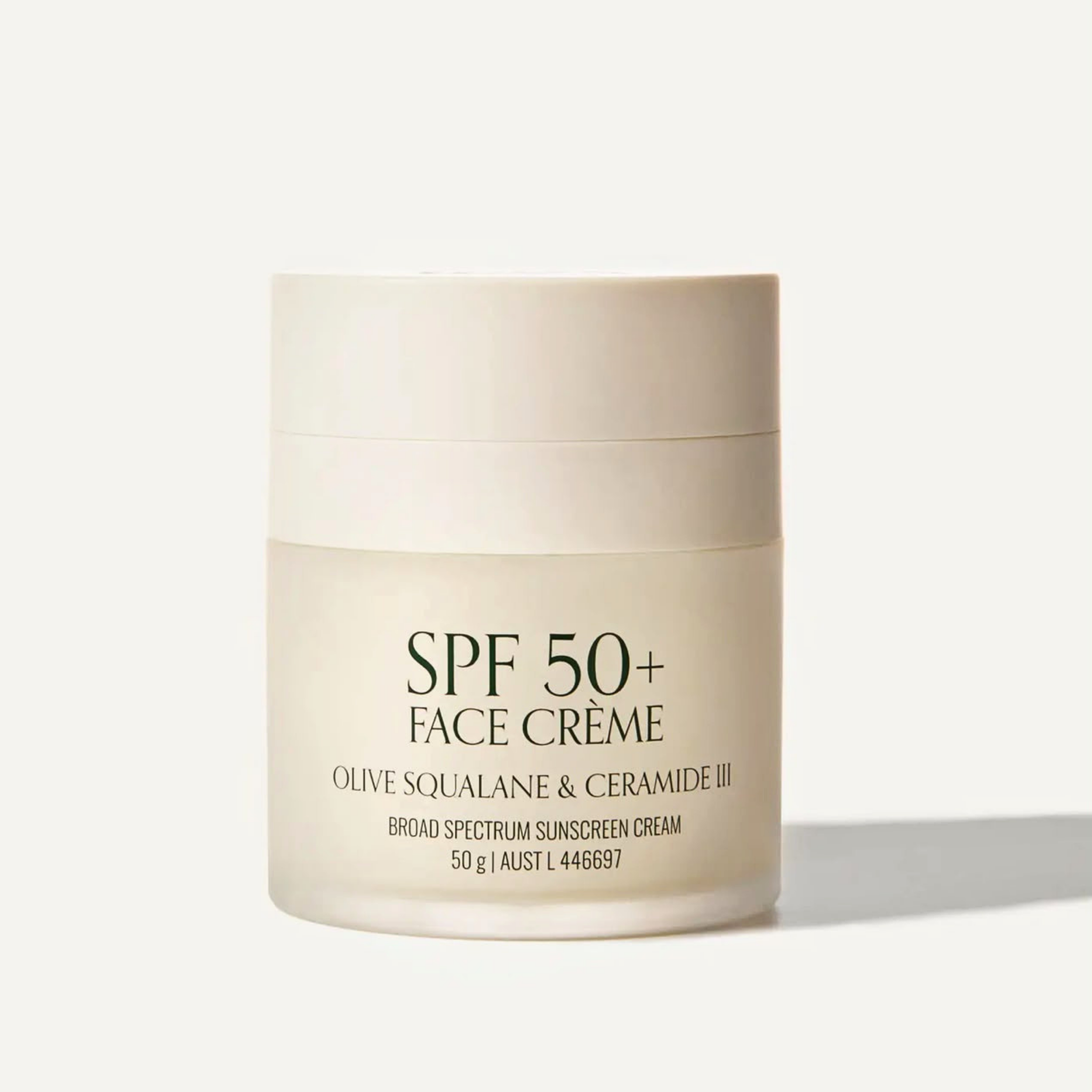 Marigold SPF 50+ Face Crème with Olive Squalane and Ceramide III for daily facial sun protection