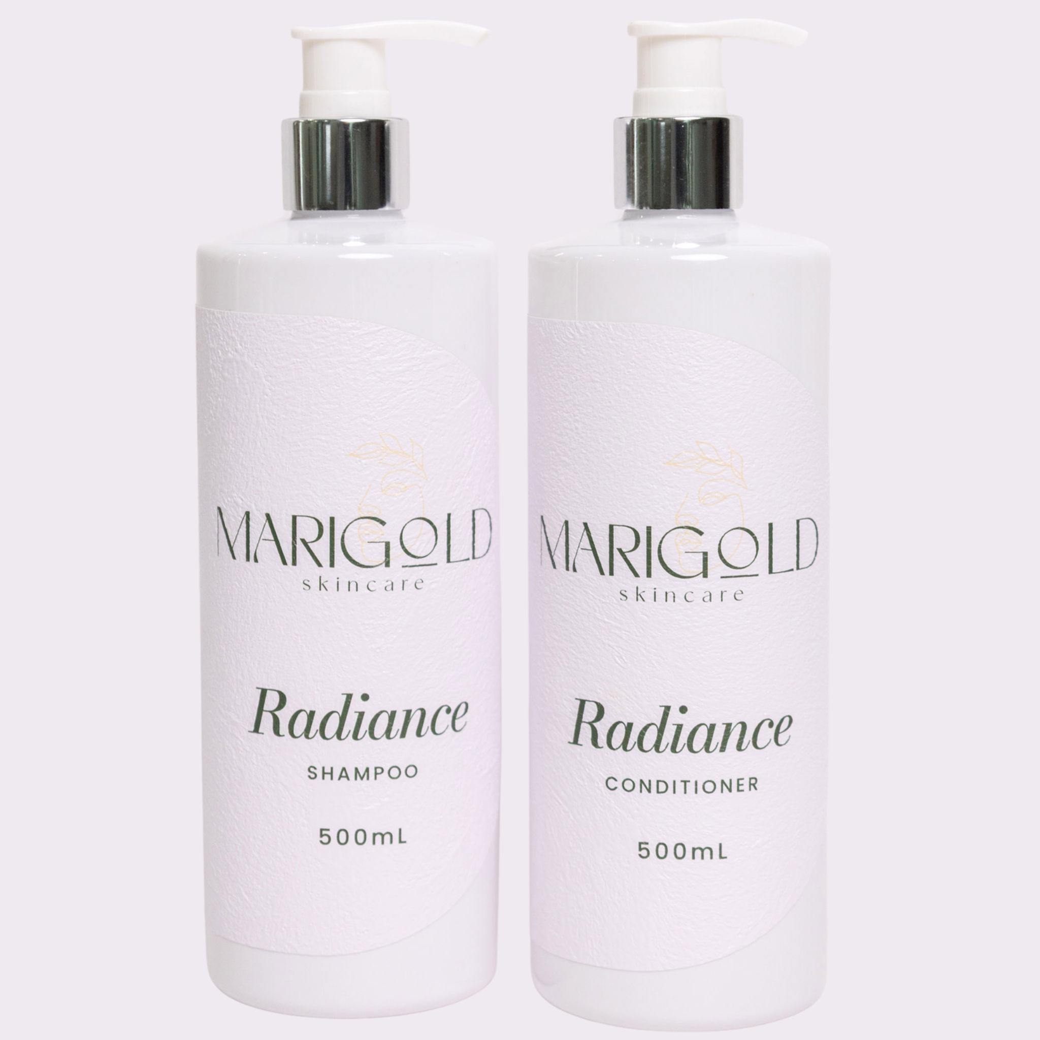Radiance shampoo and conditioner duo for nourishing, hydrating hair with enhanced shine and smoothness