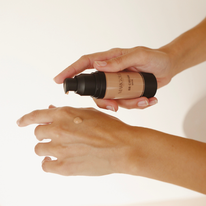 Marigold Deep Honey BB Cream tube showing deep shade, medium‑coverage formula for warm, even skin tone