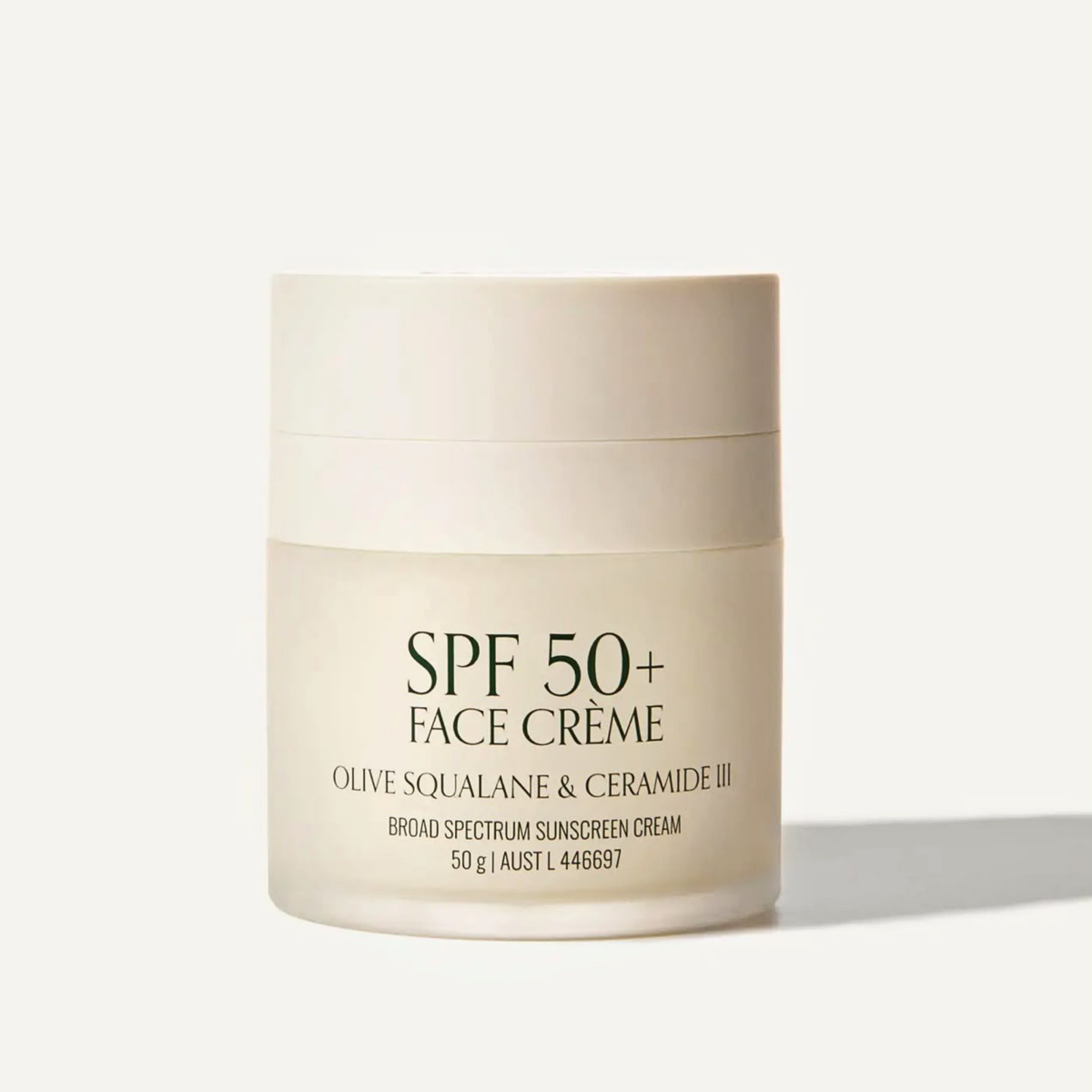 Marigold SPF 50+ Face Crème with Olive Squalane and Ceramide III for daily facial sun protection