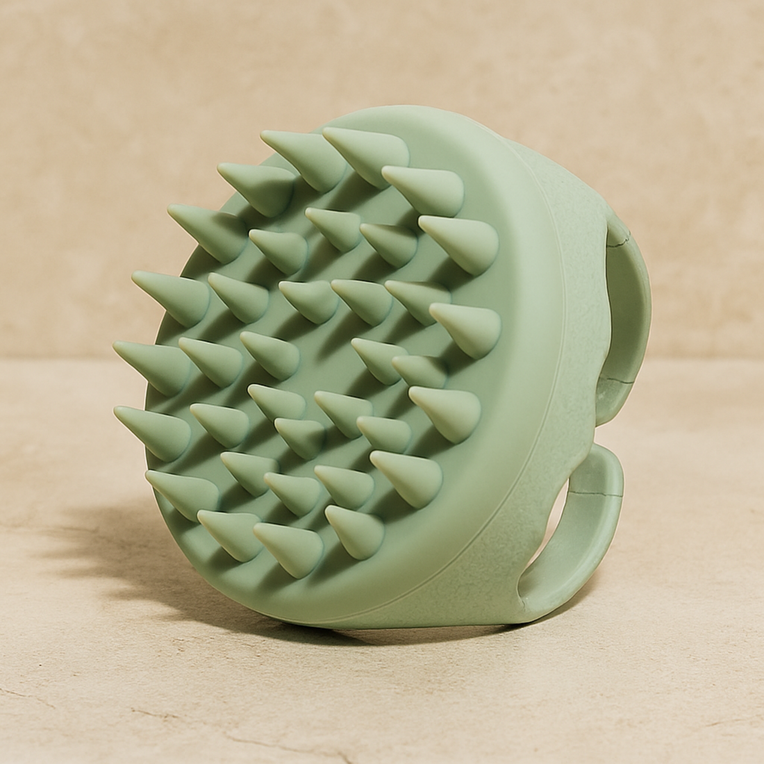 Radiance Scalp Massage Brush with soft silicone bristles for scalp massage, improved circulation, and healthier hair growth